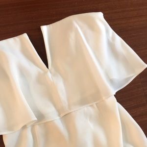 BCBGMaxAzria Kate white silk strapless mini dress